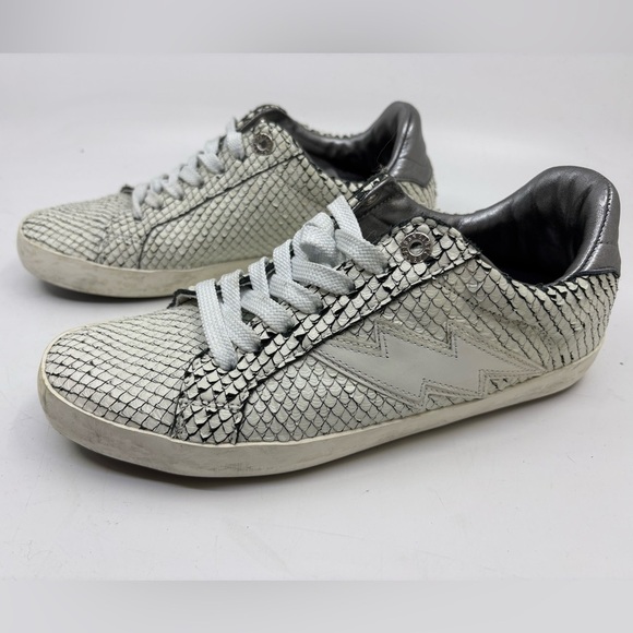 Zadig & Zoltaire Snakeskin Pattern Sneakers with Lightning Bolt size 40 - Picture 5 of 8